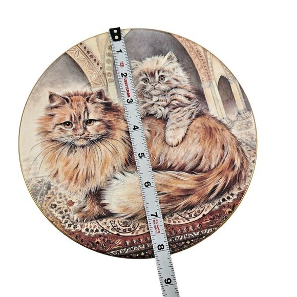 Royal Worcester England 1990 Cats and Kittens CREAM PERSIAN Cats Collector Plate - Picture 6 of 8